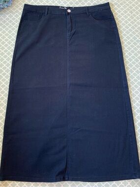 Inherit Stella Navy Colored Denim Maxi Skirt 17/18
